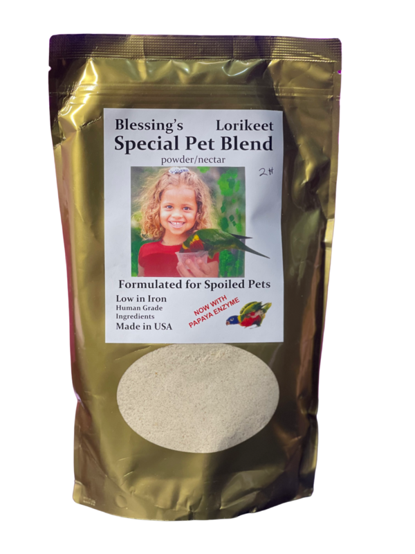 2 Lb Special Pet Lory Gourmet Nectar and Powder Combo Blend by Blessings
