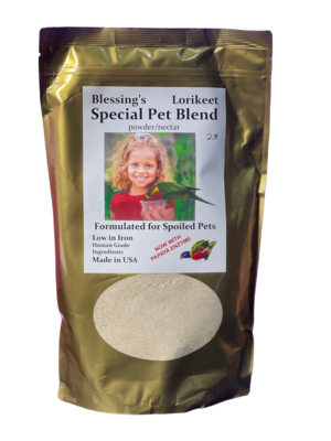 2 Lb Special Pet Lory Gourmet Nectar and Powder Combo Blend by Blessings