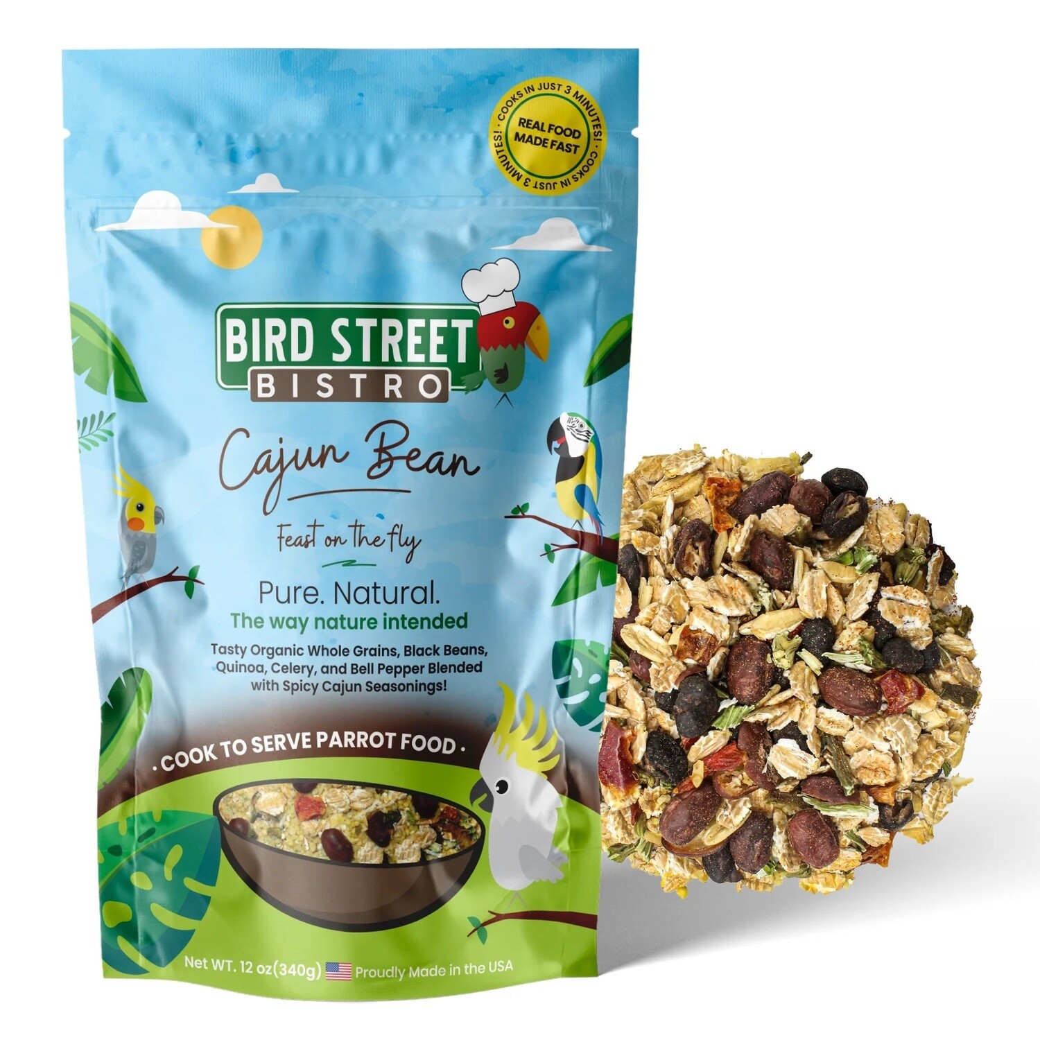 Cajun Bean Feast on the Fly - Tasty organic whole grains, black beans, quinoa, celery, bell peppers and corn blended with spicy cajun seasonings! - 12 oz