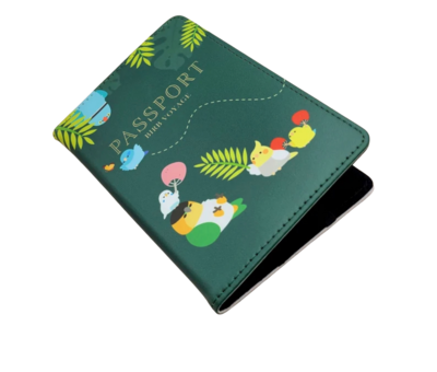 Birb Voyage Passport Cover (Green Version) -- So Cute!