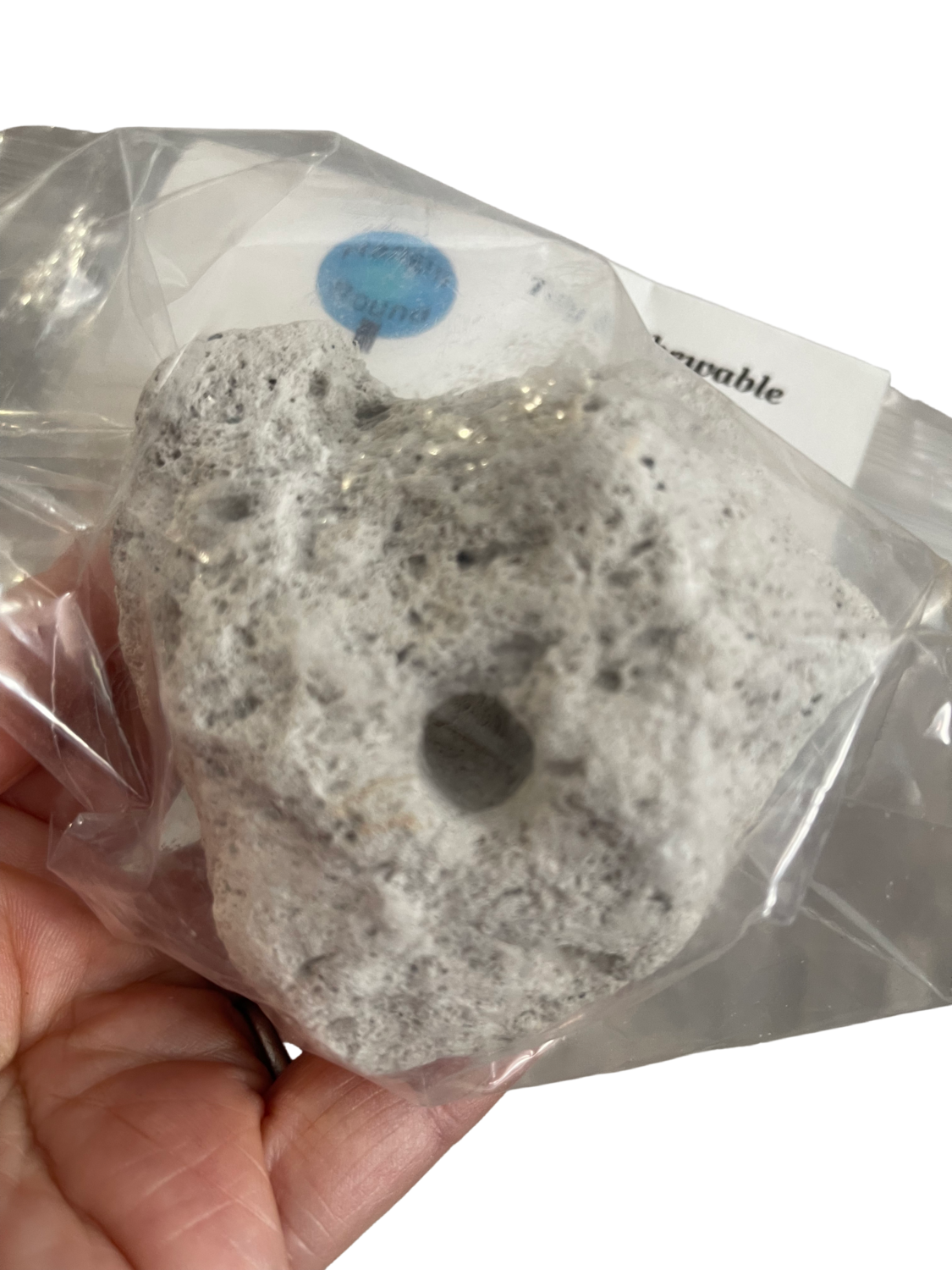 Pumice Rock with drilled hole ready to add to a skewer, rope or chain by Expandable Habitats