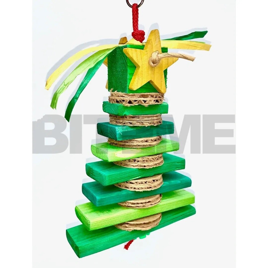 Medium Wood Christmas Tree - by Bite Me Birdie Bird Toys