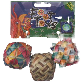 Woven Square 3 Pack Foot Toy by Planet Pleasures