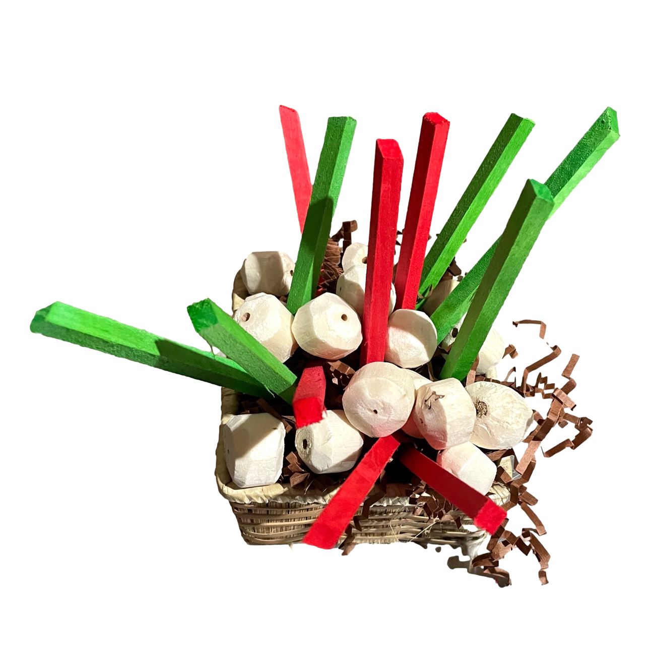 Festive Poutine Basswood Footie Grabbers and Foraging Basket by Feathered Addictions