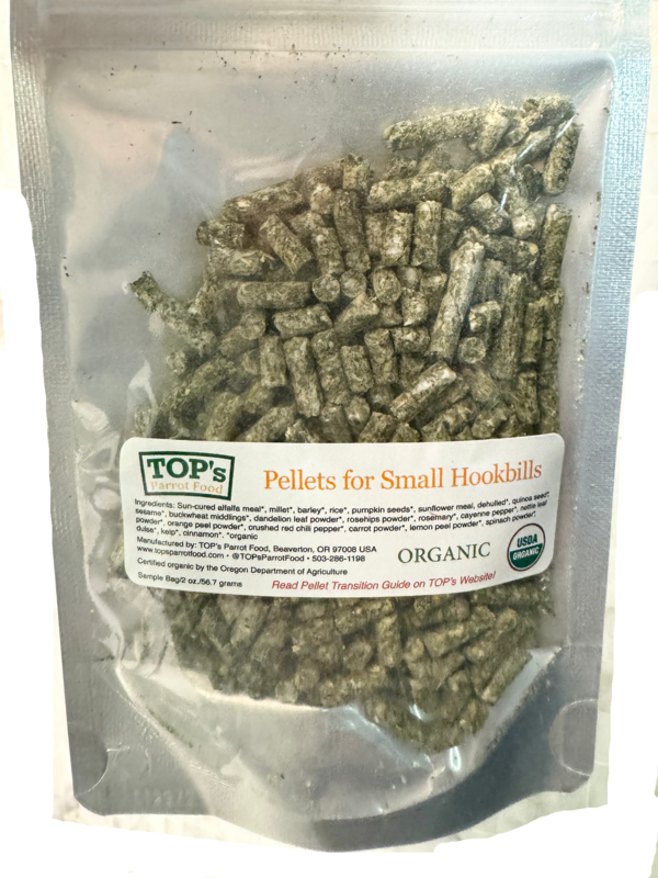 Trial Size Tops Parrots Food Small Sized Pellets - 2oz