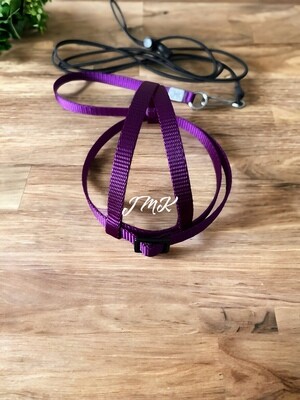 JMK Harness and Leash - Color Purple - Size Small: 190-425 grams: