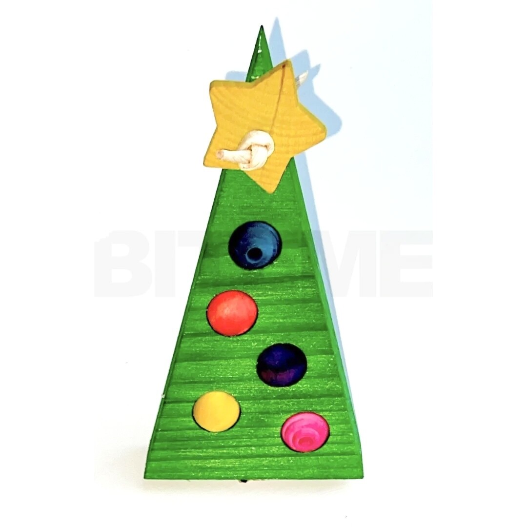 Wooden Christmas Tree Foot Toy from Bite Me Birdie