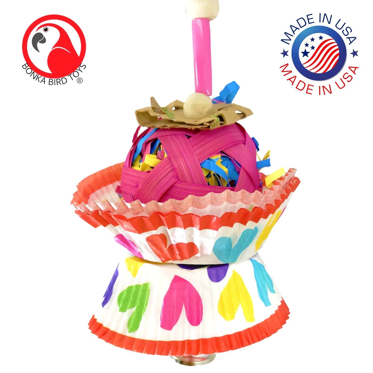 Heart Cane Cake Bird Toy for Tiny and Small Birds