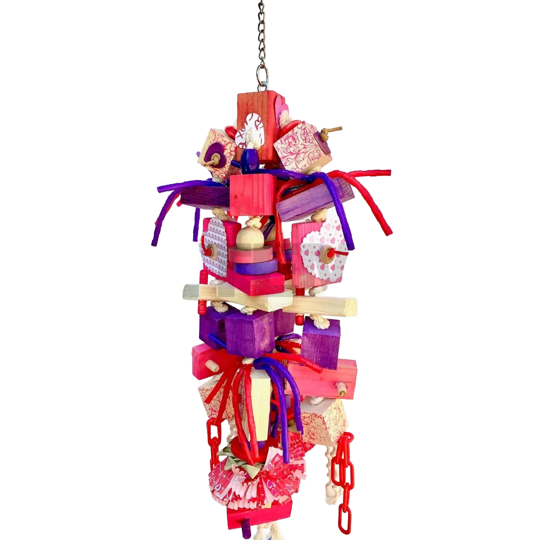 Valentino Valentine - 4 Section Hanging Toy, lots of diversity and color! from Bite Me Birdie