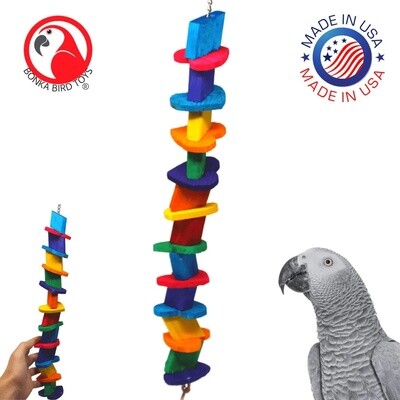 Long Heart Wood Toy for Medium Birds by Bonka Bird Toys