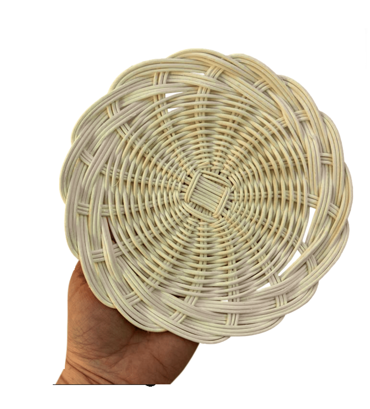 Wicker Whirl Plate Natural 7" by Feathered Addictions
