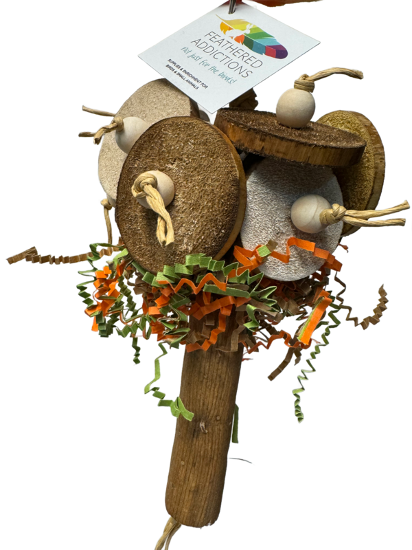 Mushroom Slice Hanging Toy - by Feathered Addictions
