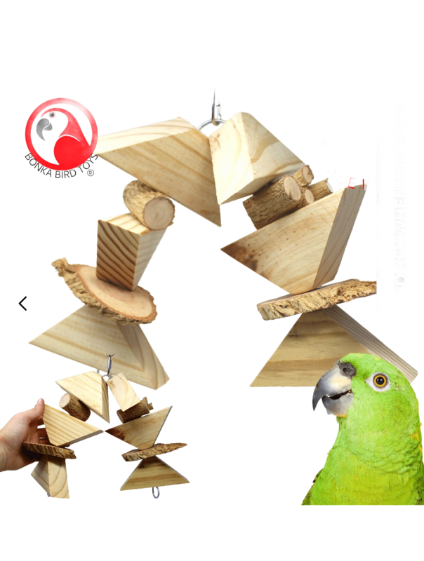 Natural Chunky V Toy for Medium Birds by Bonka Bird Toys