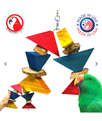 Colorful Chunky V Toy for Medium Birds by Bonka Bird Toys