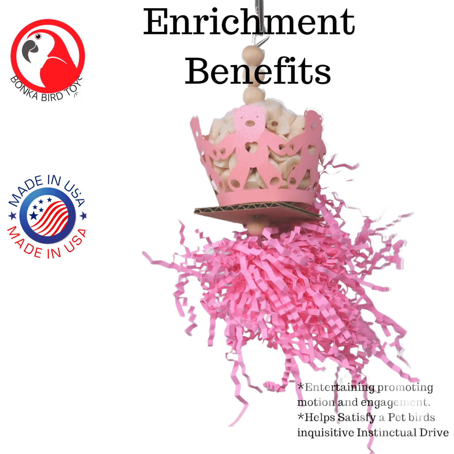Sola Teddy in Color Pink by Bonka Bird Toys