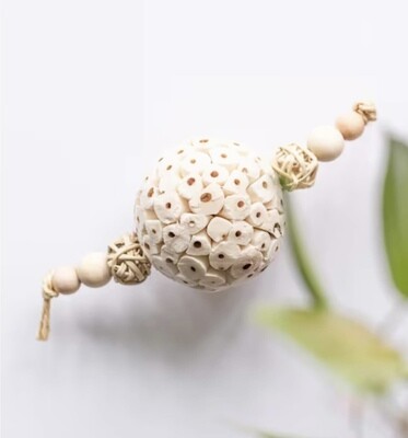 Sola Foot Toy -  Natural parrot toy with sola wood toy by Little Dinos Natural Bird Toys