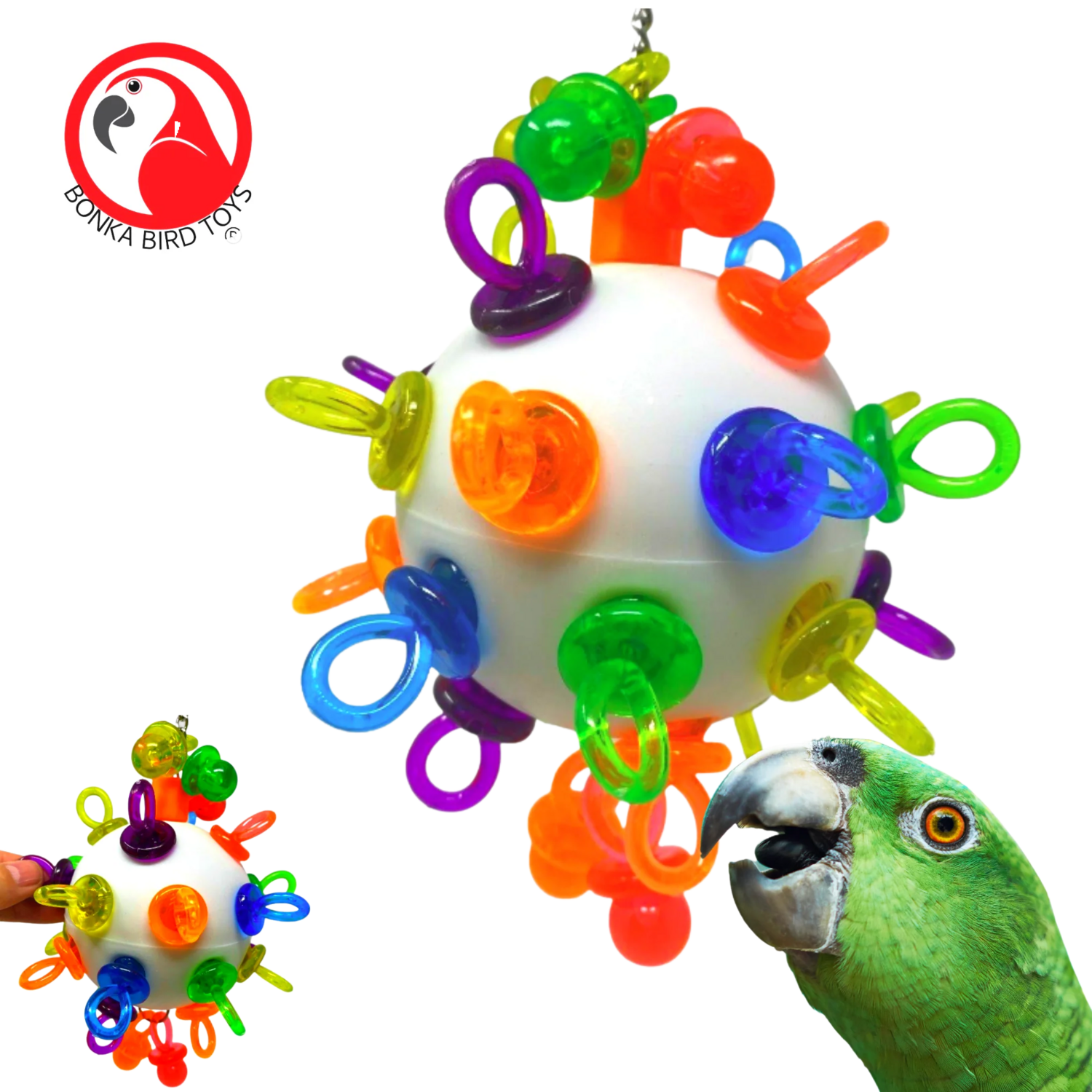 Paci Ball Hanging Bird Toy by Bonka Bird Toys