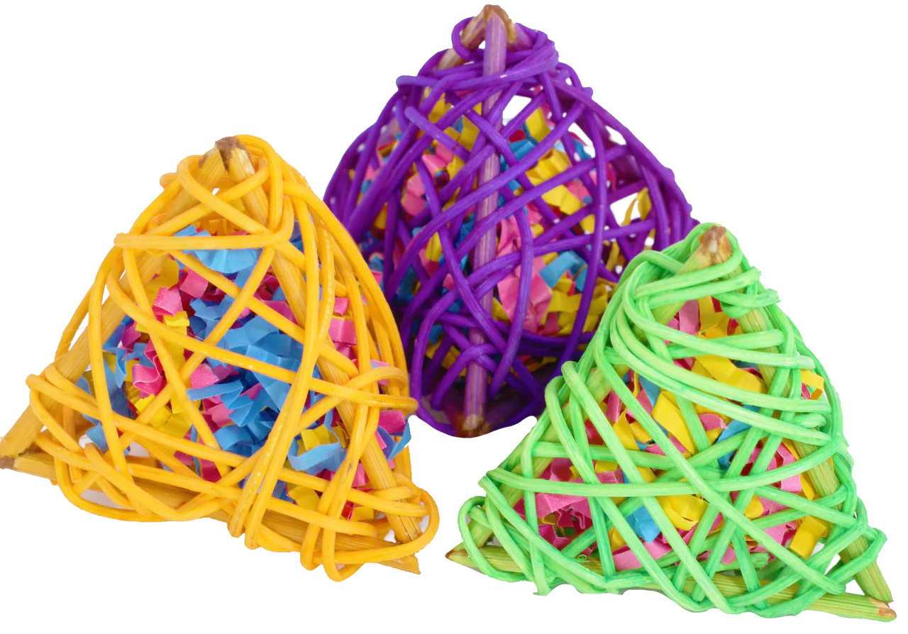 Stuffed Vine Pyramids 3 Pack by Bonka Bird Toys