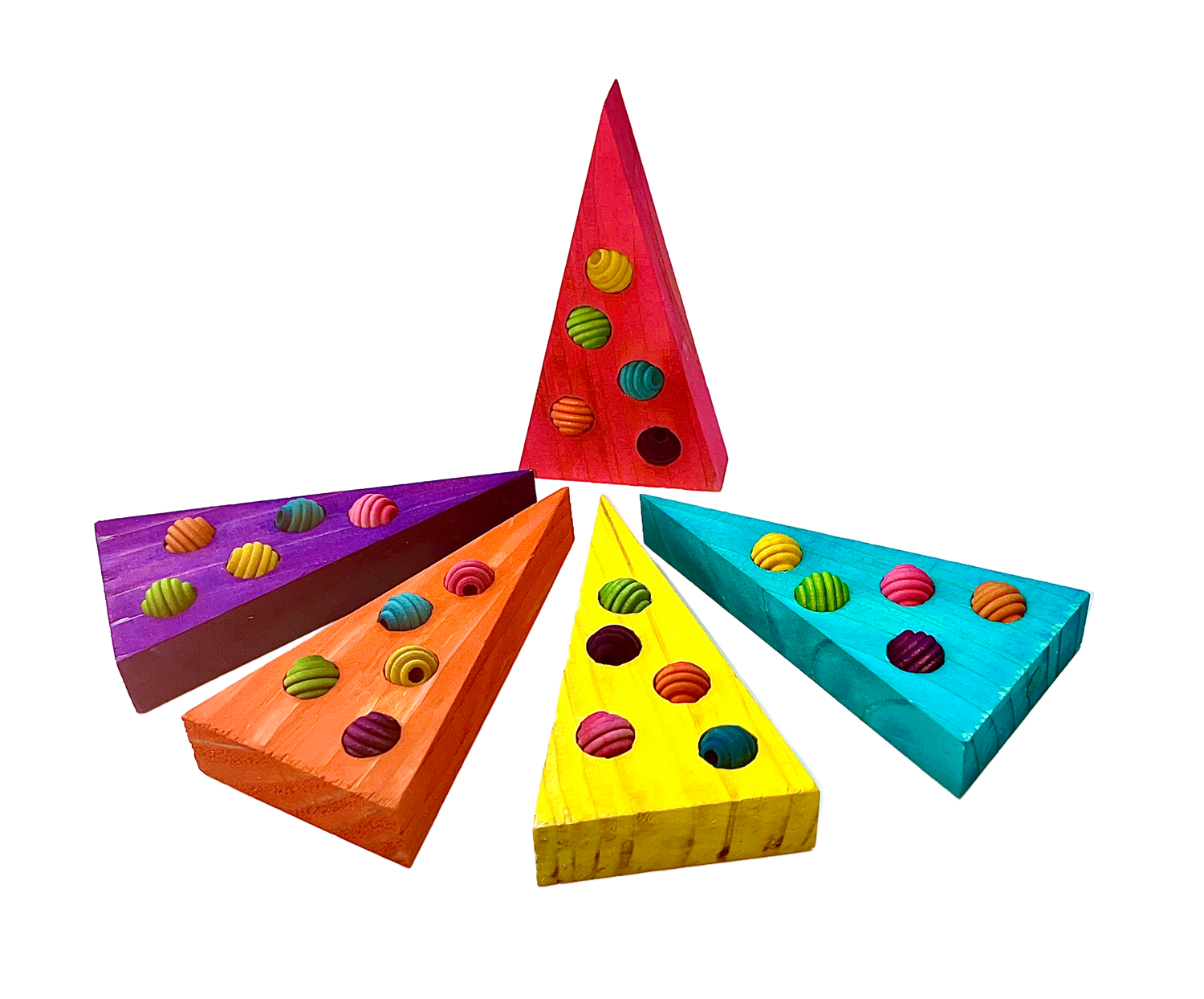 Colorful Wooden Tree Foot Toy by Bite Me Birdie