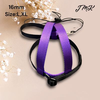 JMK Harness and Leash - Colors Purple and Black, Size Large: 600-1100 grams: Lg Macaws, Triton, Sm. Moluccan, Black Palm, etc