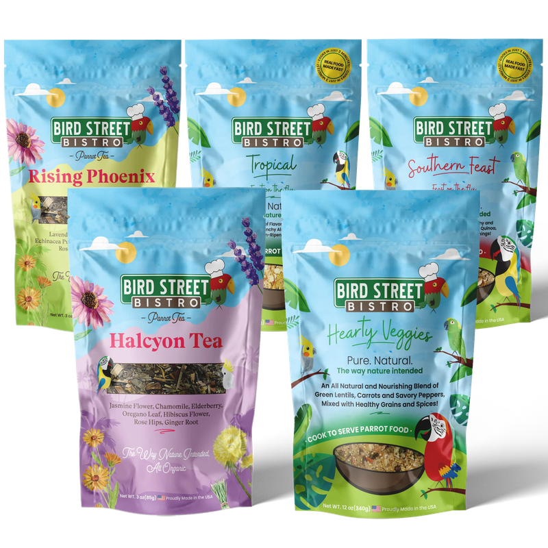 Bird Street Bistro - Parrot Food &amp; Tea Starter Pack