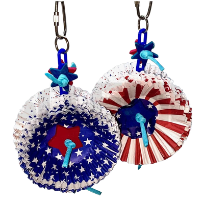 Patriotic Chickies Cupcake Hanging Toy by Bite Me Birdie