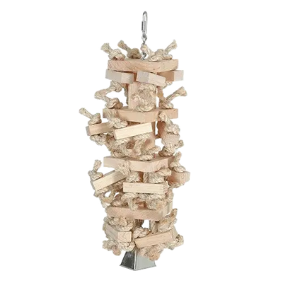 Bo Jangle Bird Toy - Natural Knots N Blocks - Large by Featherland Paradise