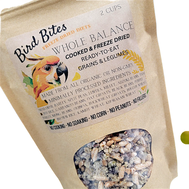 NEW! Whole Balance by Bird Bites - Cooked &amp; Freeze Dried Grains &amp; Legumes - 1 Lb by Bird Bites (7-8 cups)