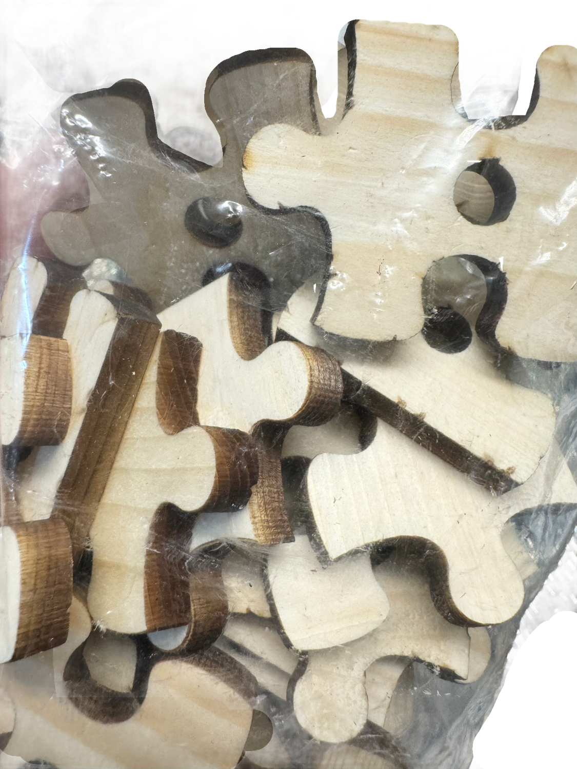 Natural Pine Puzzle Pieces - 25 Pack