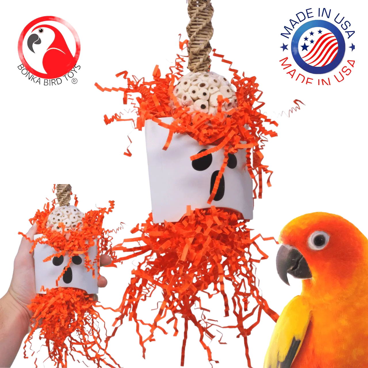Halloween Ghost Sola Hanging Toy by Bonka Bird Toys