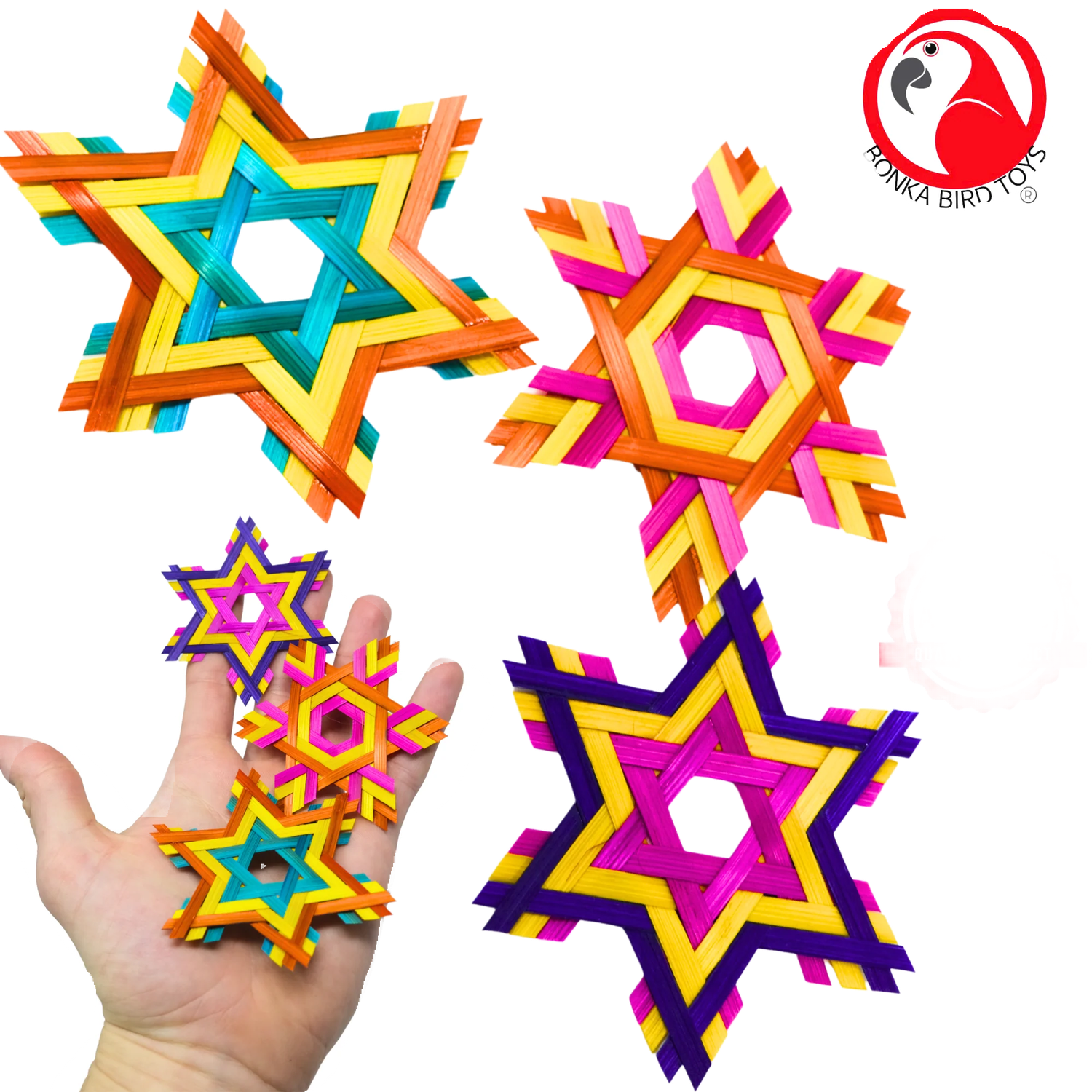 Colored 3 pack Six Point Star
