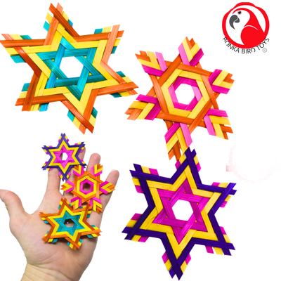 Colored 3 pack Six Point Star