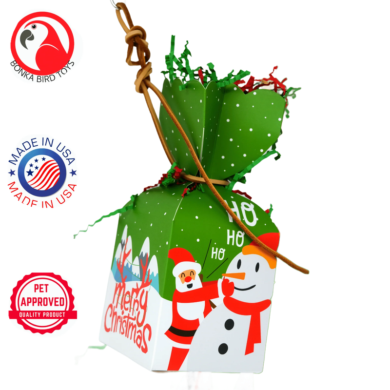 Green Christmas Foraging Box Bird Toy by Bonka Bird Toys