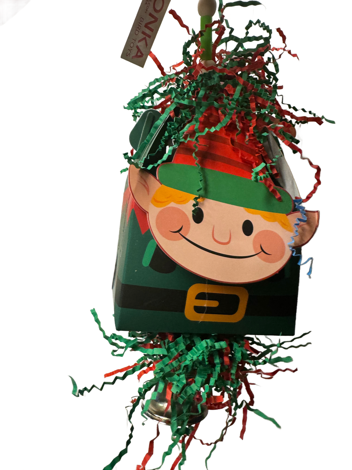 Elf Christmas Holiday Cheer Foraging Box Bird Toy by Bonka Bird Toys