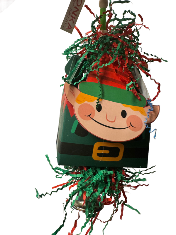Elf Christmas Holiday Cheer Foraging Box Bird Toy by Bonka Bird Toys