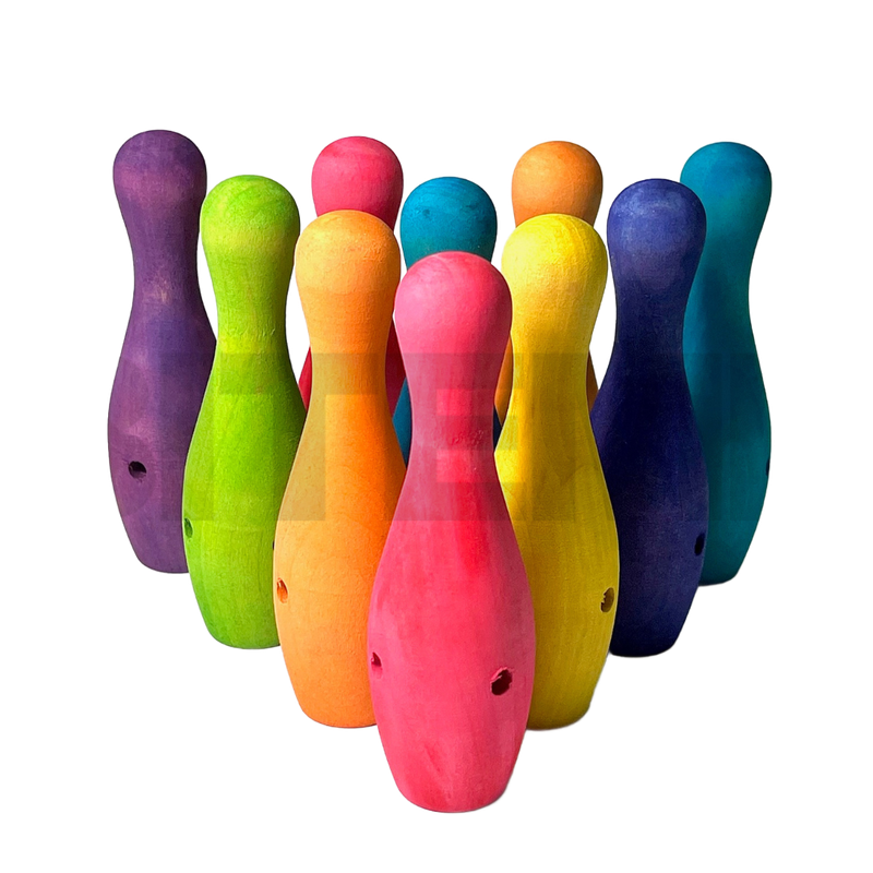 Striker Bowling Pin Birch Wood Foraging Foot Toy by Bite Me Birdie