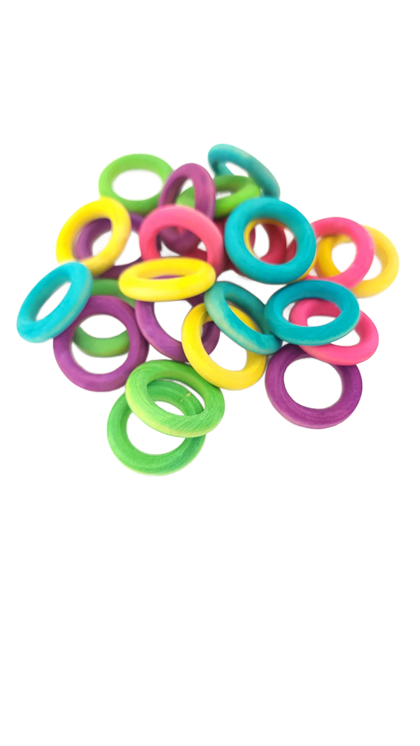 1 1/8&quot; Wood Rings 25 Pack