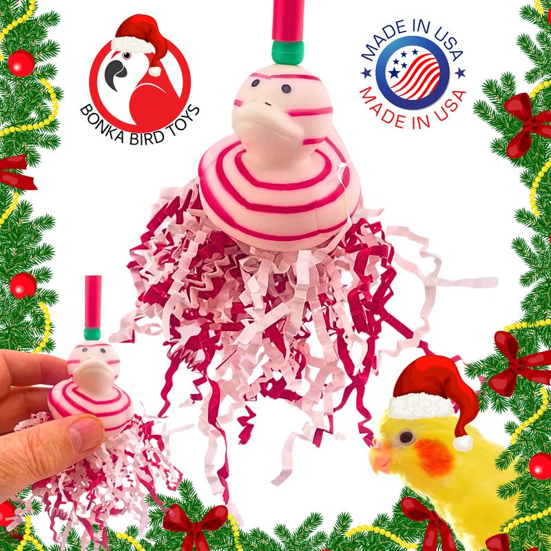 Christmas Candy Cane Duck by Bonka Bird Toys