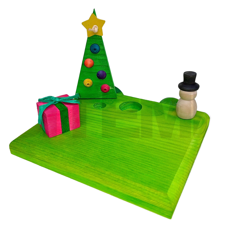 Christmas Parrot Party Patio - Medium Cage Mount by Bite Me Birdie