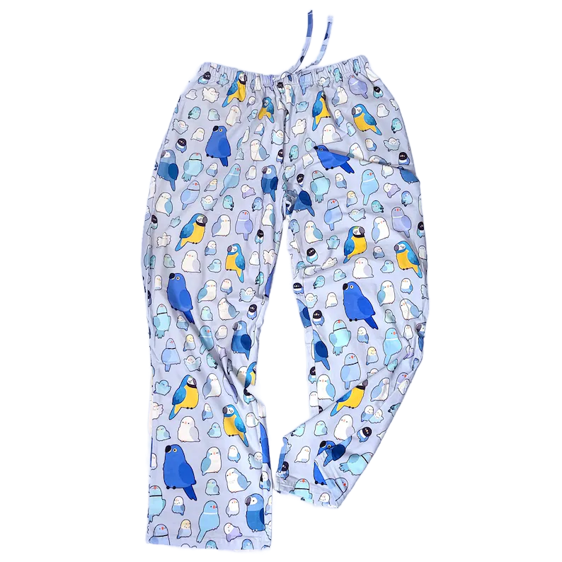 Blue Birds Cotton Pajama Bottoms -- Size Medium