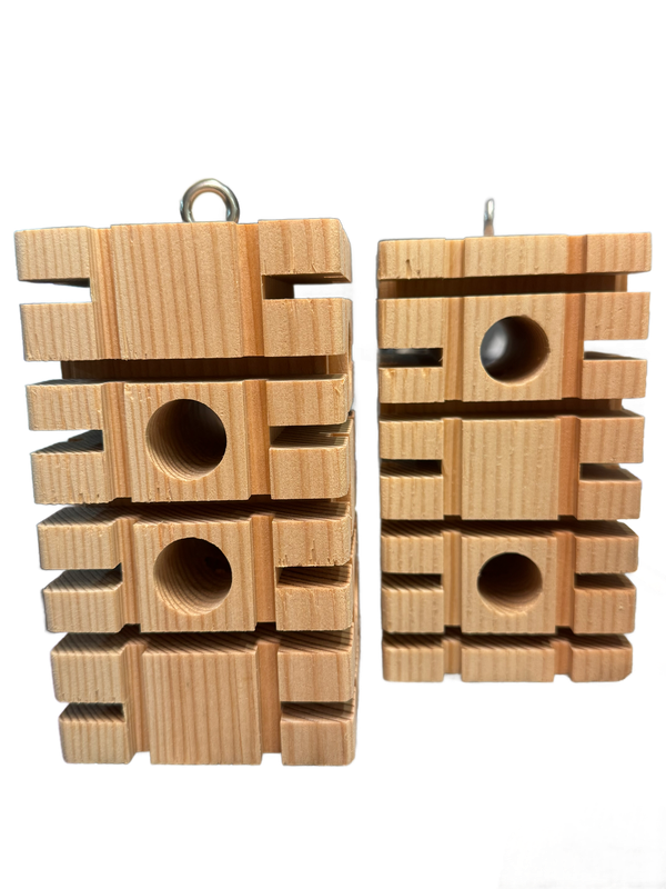 Large Puzzler Foraging Block with Stainless Eye Hook by Birdie Buddy