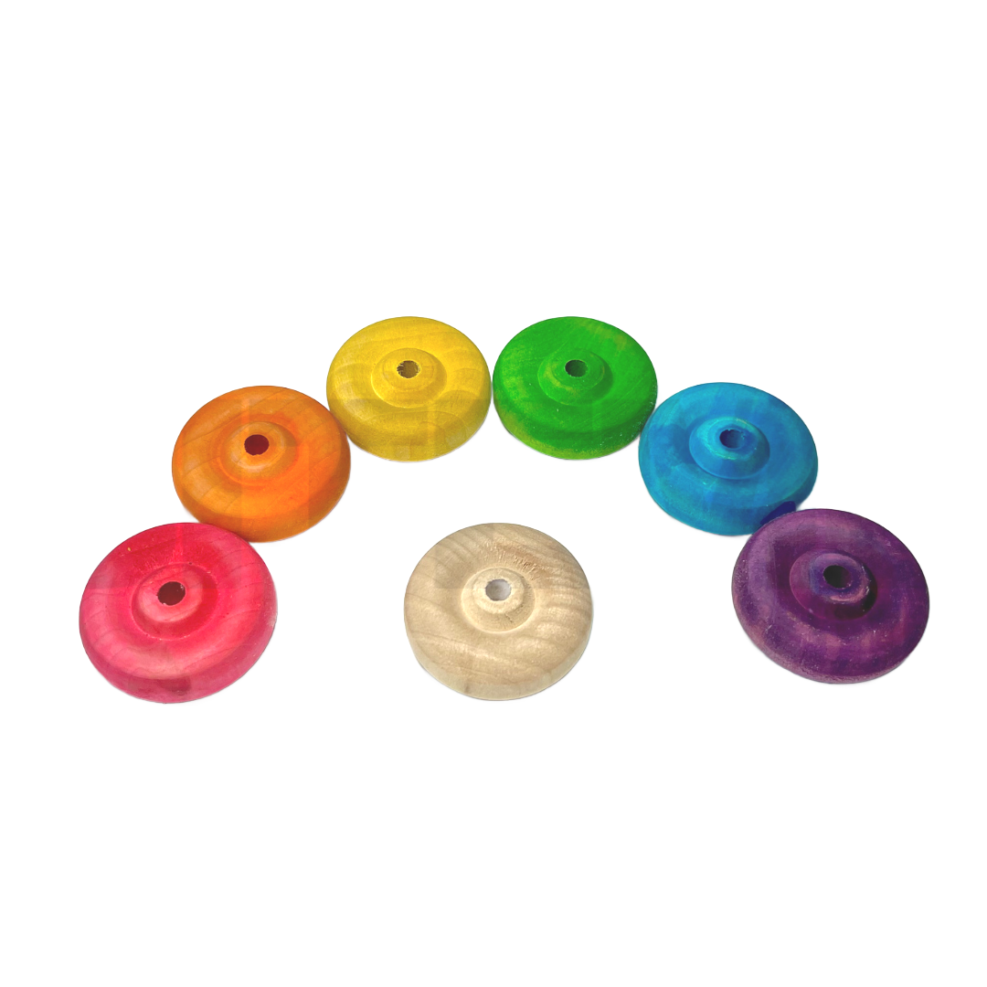 Color Wooden Wheels 7 Pack - by Bite Me Birdie