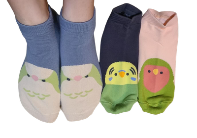 Yellow Face Budgie Ankle Socks