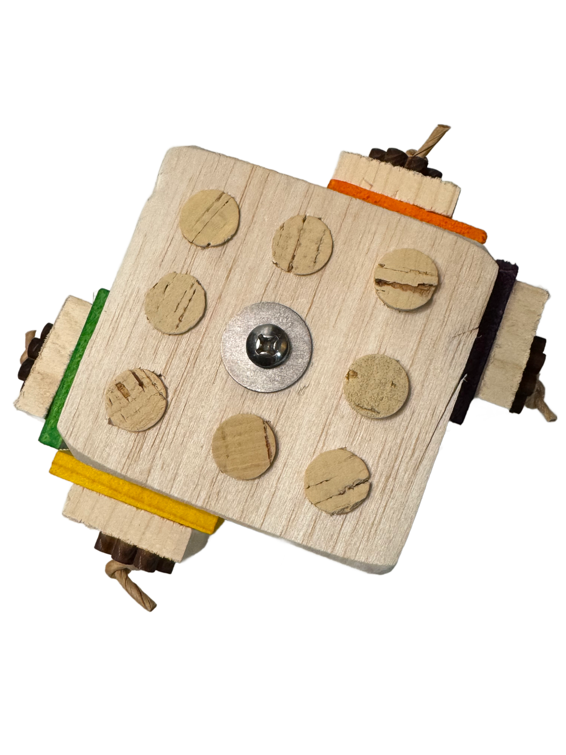 Balsa Cork Block Cage Mount Toy by Birdie Box Bird Toys