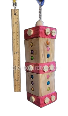 Double Stuffed Stainless Hanging Toy by Birdie Box Bird Toys