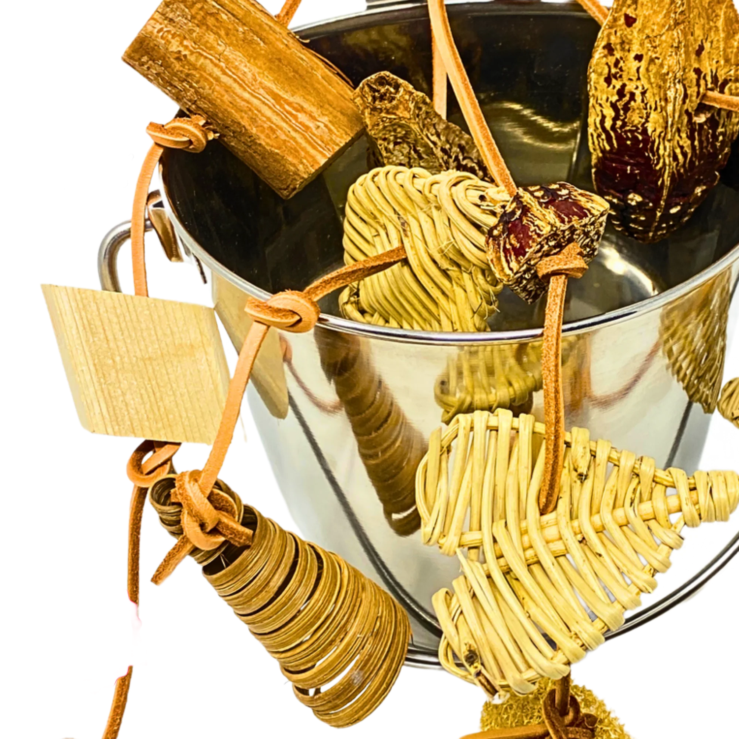 Foraging Fun Stainless Steel Toy Bucket by Bonka Bird Toys