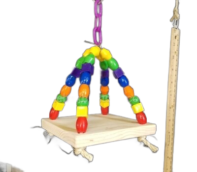 Rainbow Platform Swing by Birdie Box Bird Toys