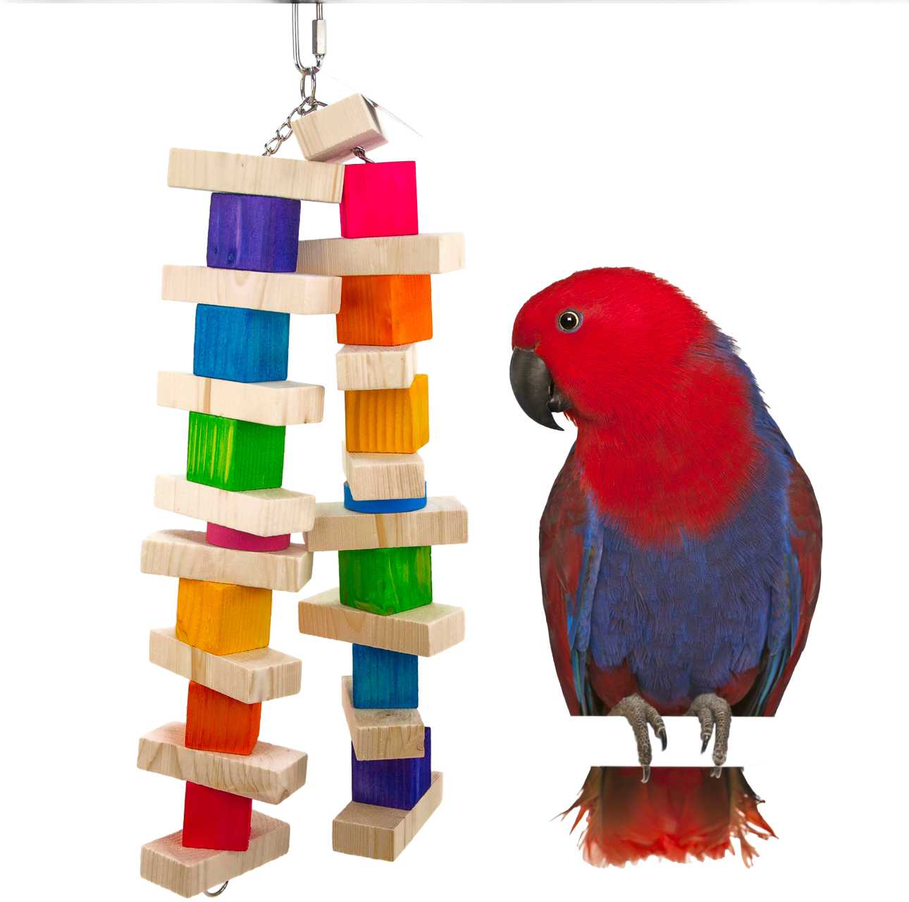 Double Rainbow on Sisal Hanging Toy for Medium and Large Birds by The Best Bird Toys