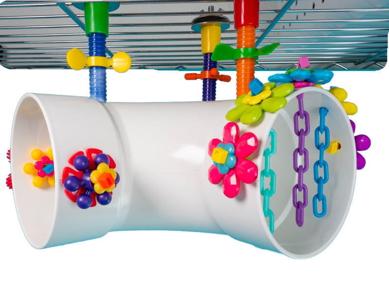 Double Decker Adventure Tunnel for Small Birds - Safe Cozy Hut - by The Best Bird Toys