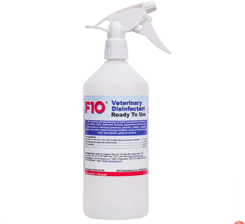 F10 Ready to Use Veterinary Disinfectant Cleanser with Trigger Spray 1 Liter